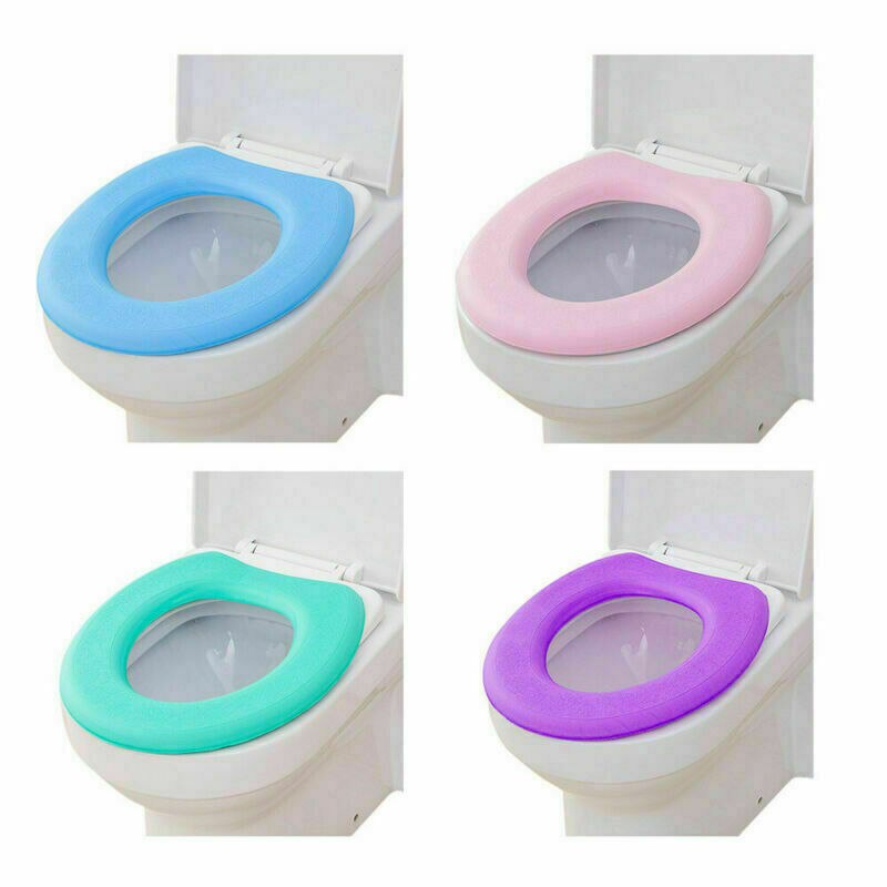 Cubierta gruesa de goma EVA para inodoro para baño, alfombrilla blanda impermeable para inodoro, pasta de Velcro, accesorios tipo O