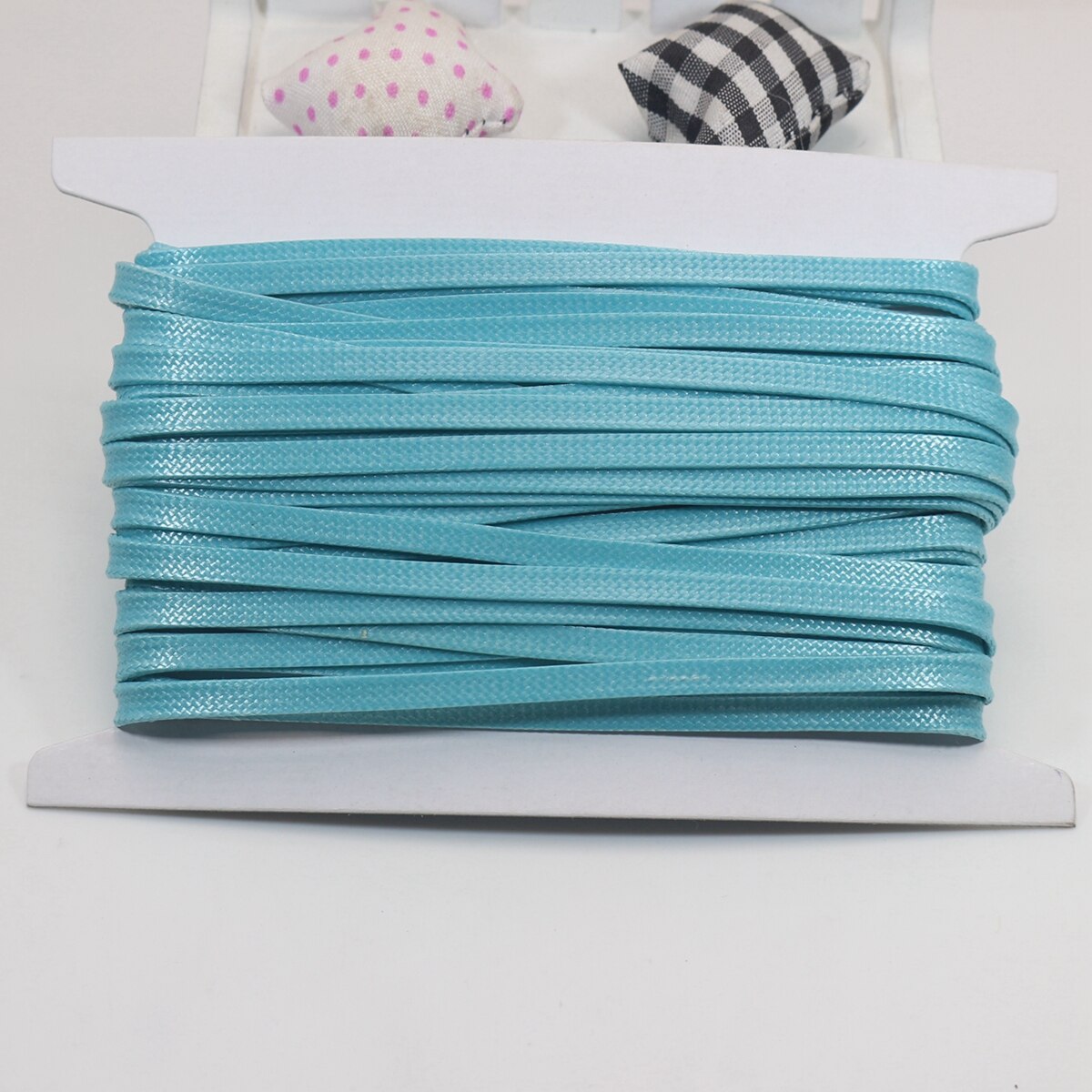 11 Yards FLAT 4mm Korean Waxed Textured Cord Craft Lace String Thread Various: Blue