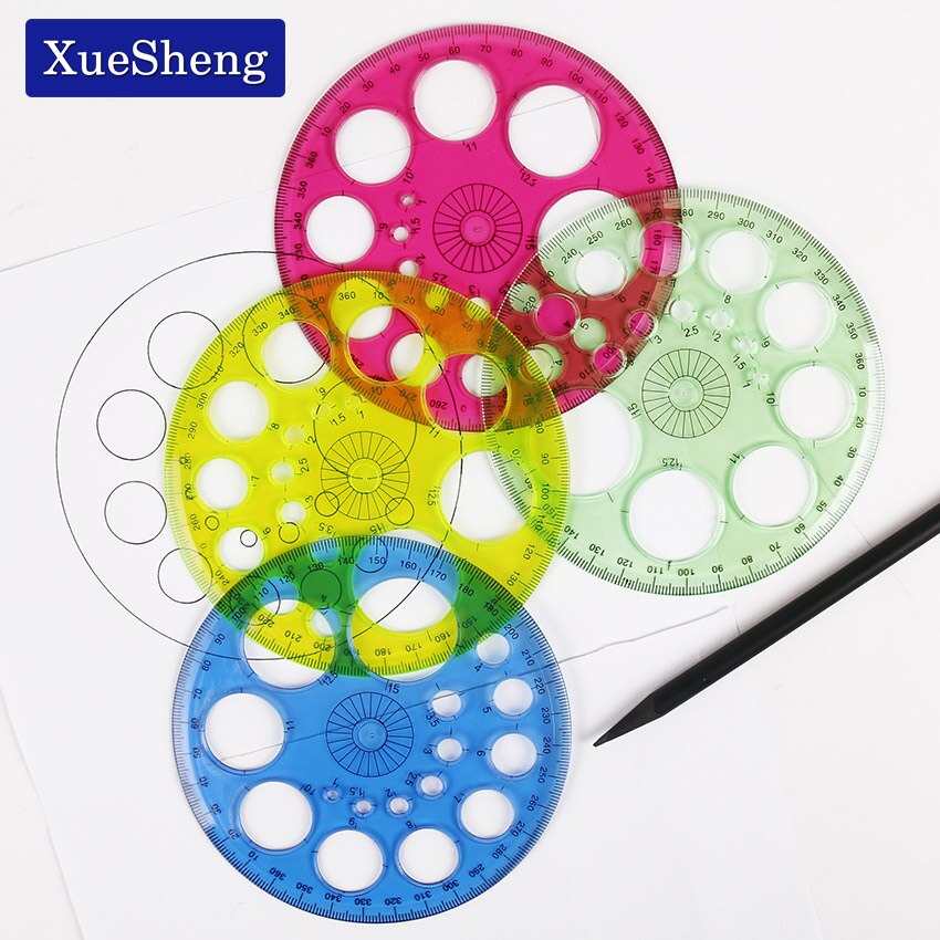 1PC Stationery 360 Degrees Round Ruler Transparent Template Circle Patchwork Foot Office and School Drafting Supplies Rulers