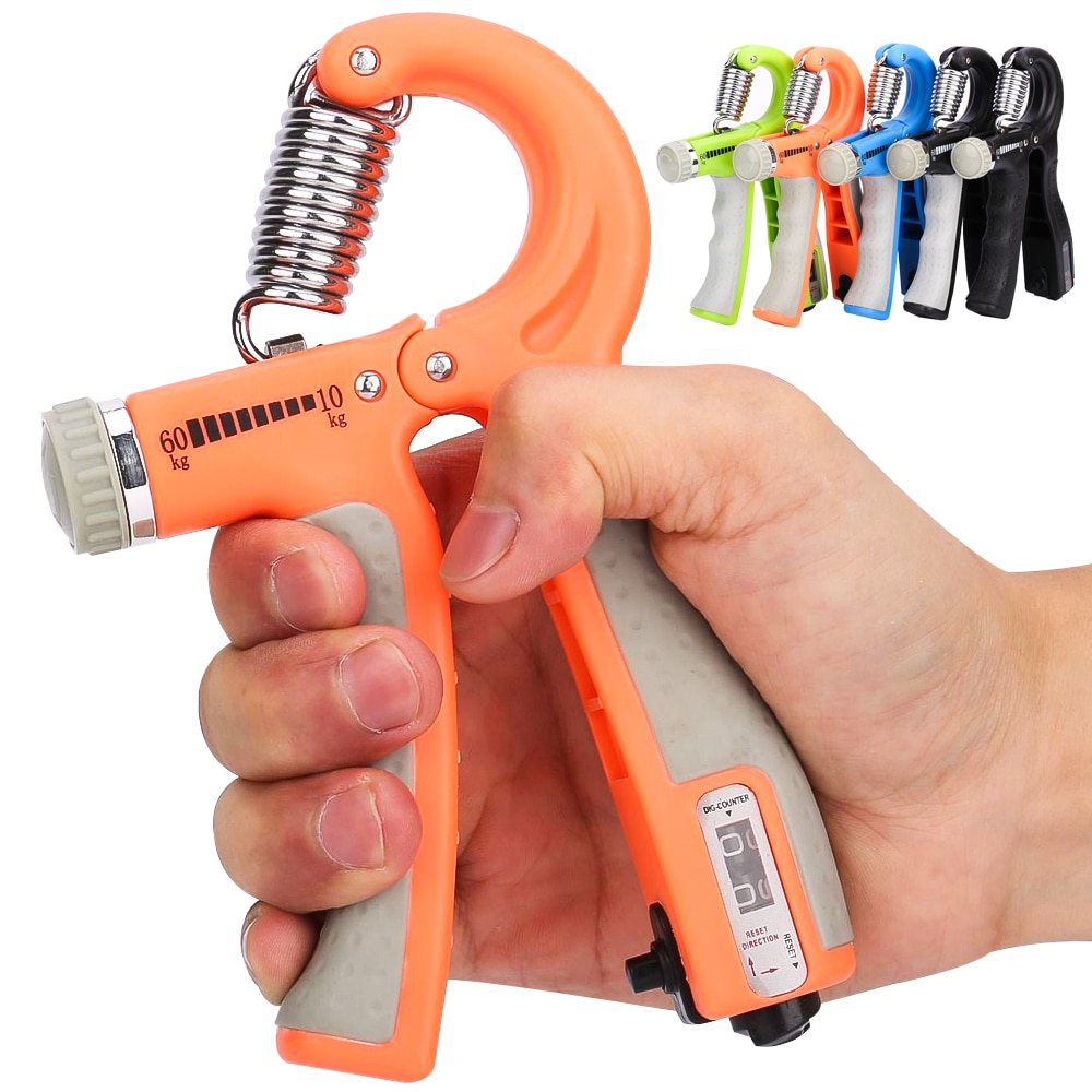 R-Shape Adjustable Heavey Hand Grip Sports Strength Countable Exercise Strength Gripper Spring Finger Pinch Carpal Expander