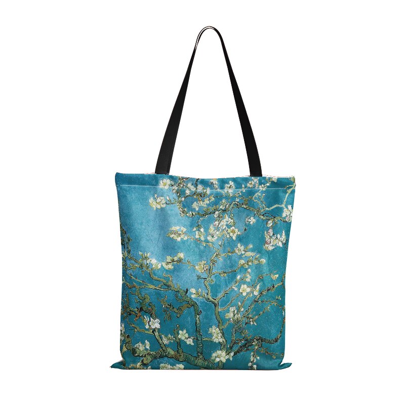 Ölgemälde Lieferwagen Gogh sternenklar Nacht Käufer Tasche für Frauen Sonnenblume Künstlerische Große Tuch Leinwand Tote Tasche Eco Frauen Einkaufen tasche: Stil4