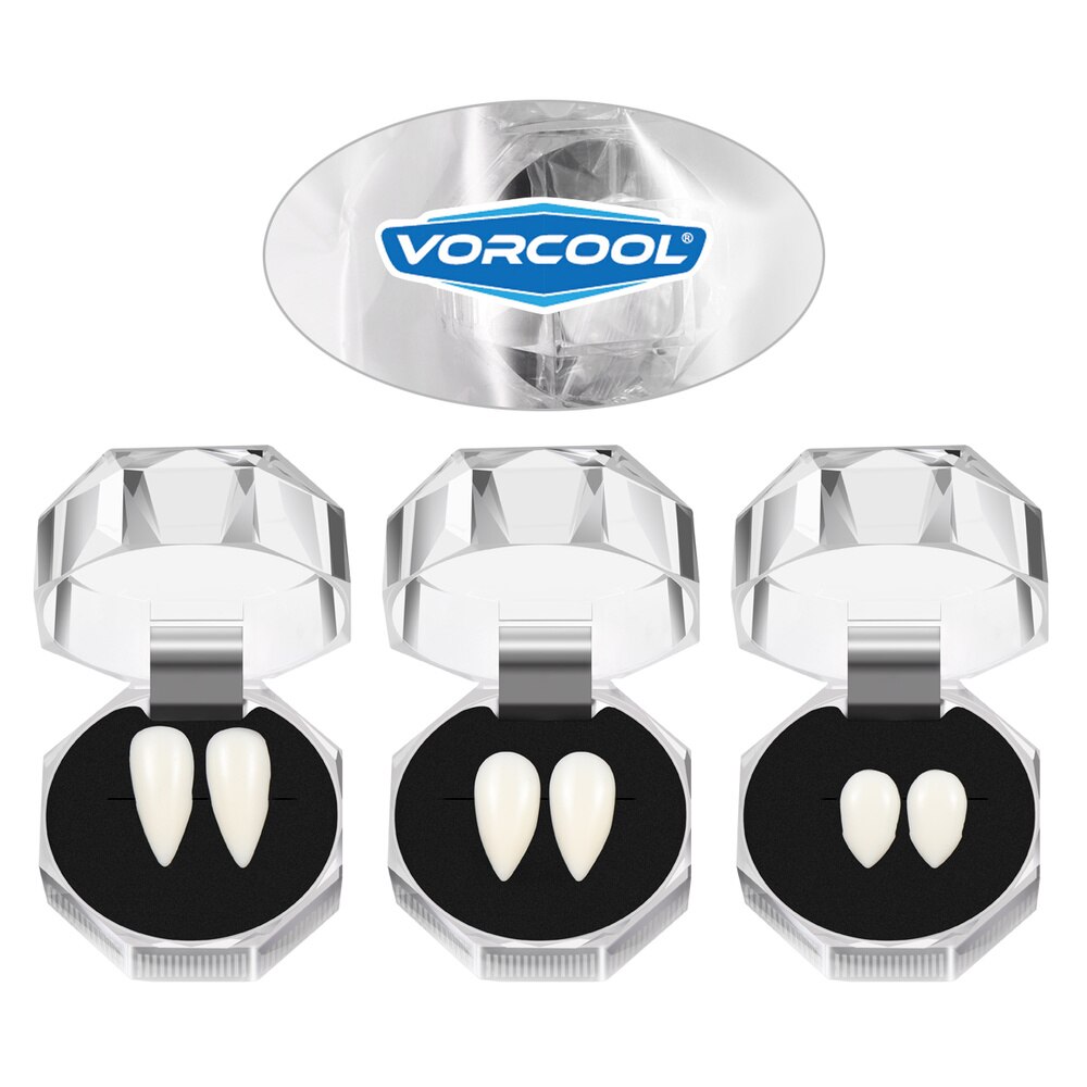 VORCOOL 3 Pairs of Custom Fangs Cosplay Teeth Dentures Party Props