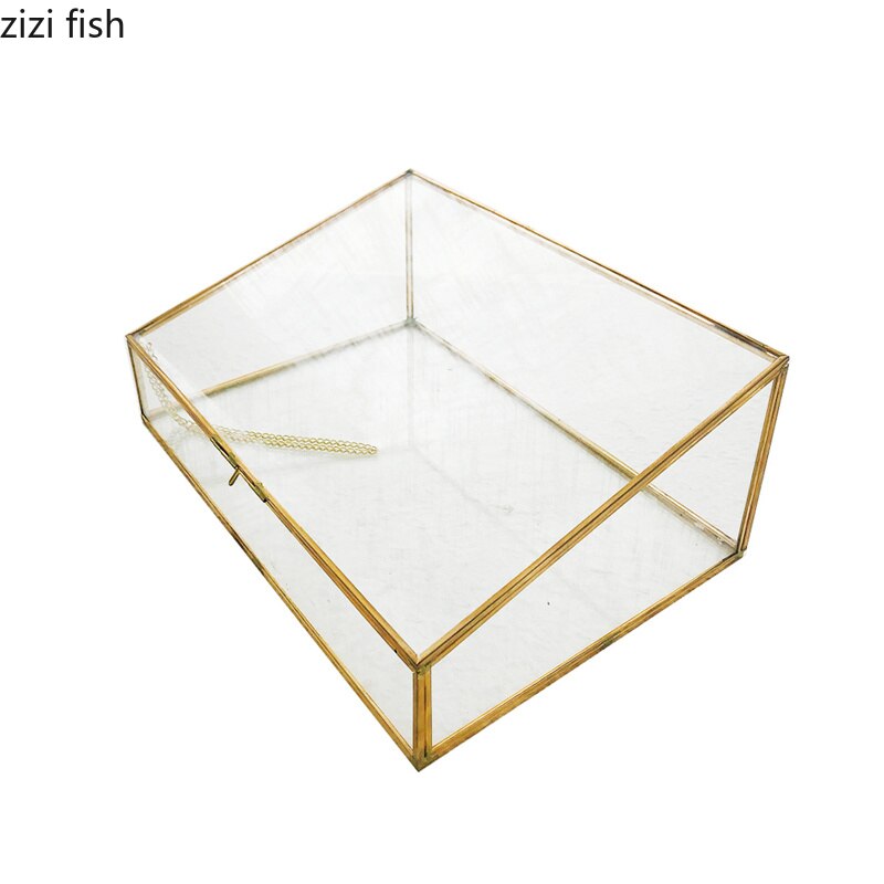 Paniers de rangement nordiques, verre, cuivre, boîte de rangement, organisateur pour la maison pour bijoux, collier, présentoir de Dessert, présentoir, décoration