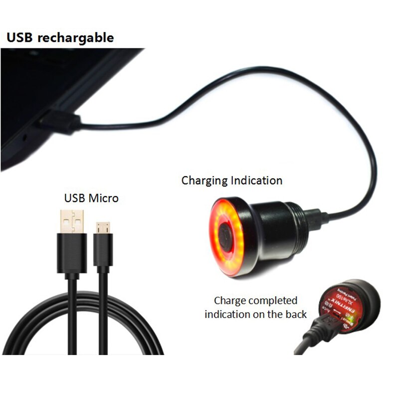 Enfitnix – feu arrière de selle Xlite 100 IPX6, avec chargeur USB, pour vélo de route et vtt, tige de selle, feux arrière de bicyclette, Xlite100