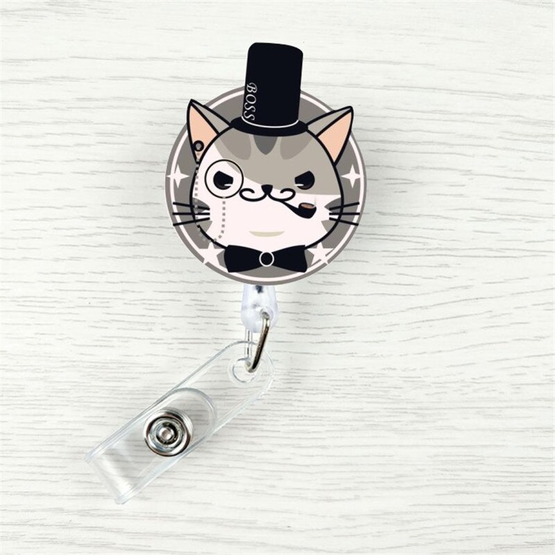 1 Pcs Cute Cartoon Mini Retractable Badge Reel elephant monkey Lanyards ID Name Card Badge Holder Clip Student Badge Holder