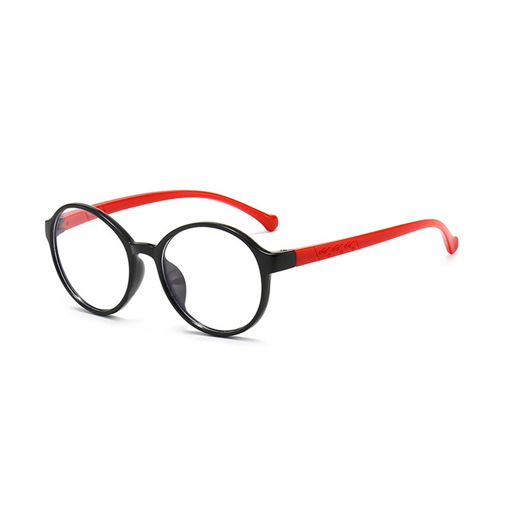 Round Anti Blue Light Kids Glasses Children Optical Frame Boy Girl Computer Transparent Eyeglasses UV400: black red