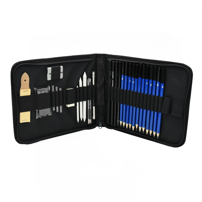 33 lápiz de la PC Kit de lápiz de dibujo boceto lápices de carbón de grafito palos borradores papelería suministros de dibujo: Default Title