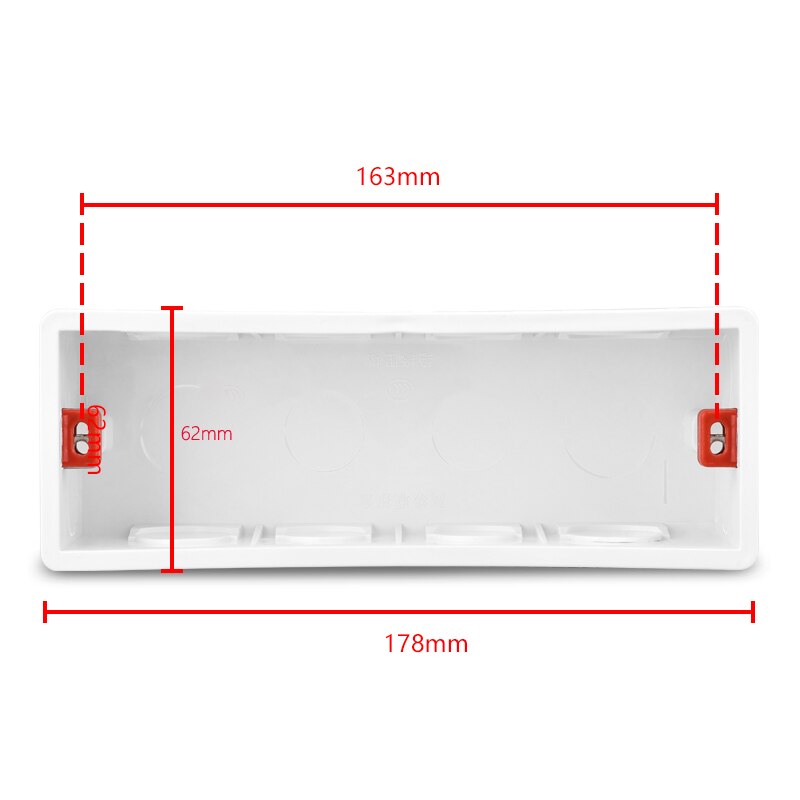 118 Type US AU Standard Universal Bottom Box Wall Housing Light Switch Socket Mounting Box Inner Cassette Junction Box: 178mm