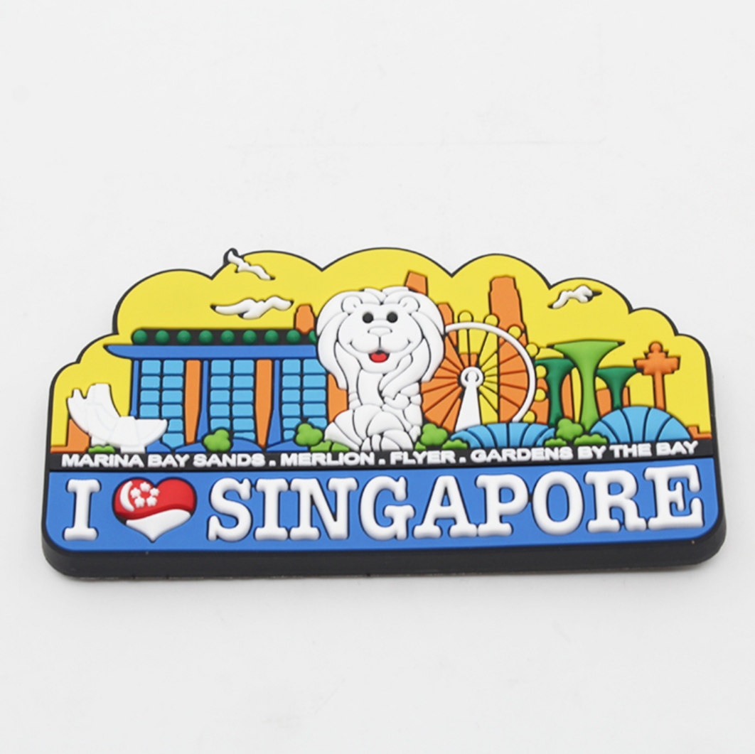 Singapore Rubber Fridge Magnet Tourist Souvenirs Refrigerator Magnetic Stickers Travel collection: B1229 (7)