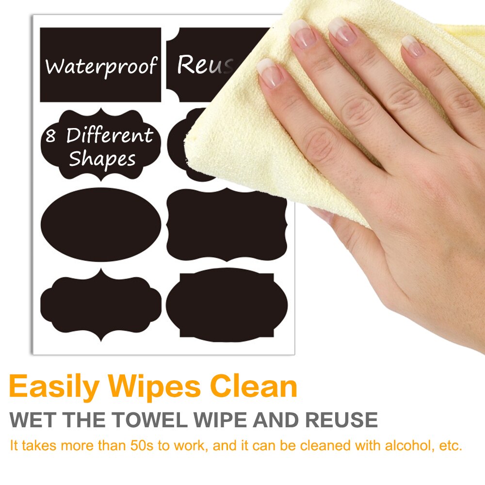 Waterproof Chalkboard Labels Set Blackboard Stickers Home Spice Glass Jar Bottle Box Accessories Tags Craft Kitchen Organizer