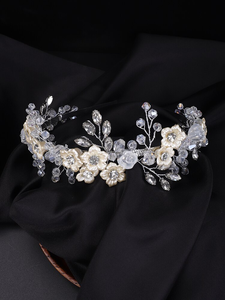 Luxury Crystal Bridal Headpiece Rhinestone Flower Grandado