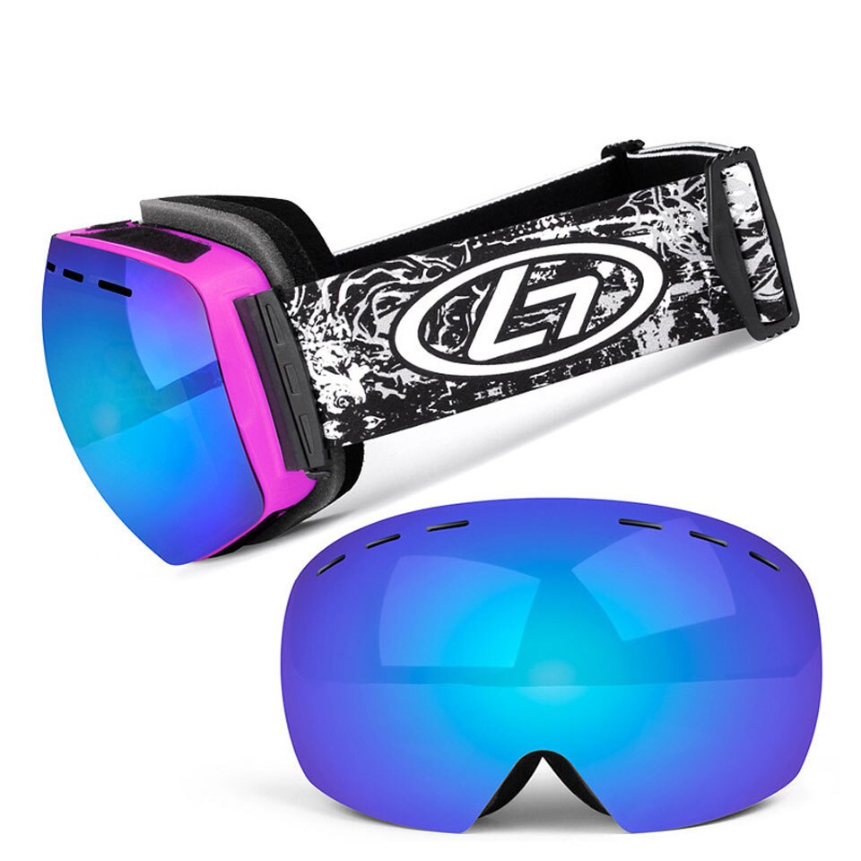 Skibriller dobbeltlag uv anti-tåge store skimaske briller skiløb snow snowboard beskyttelsesbriller mænd kvinder ski briller: 9
