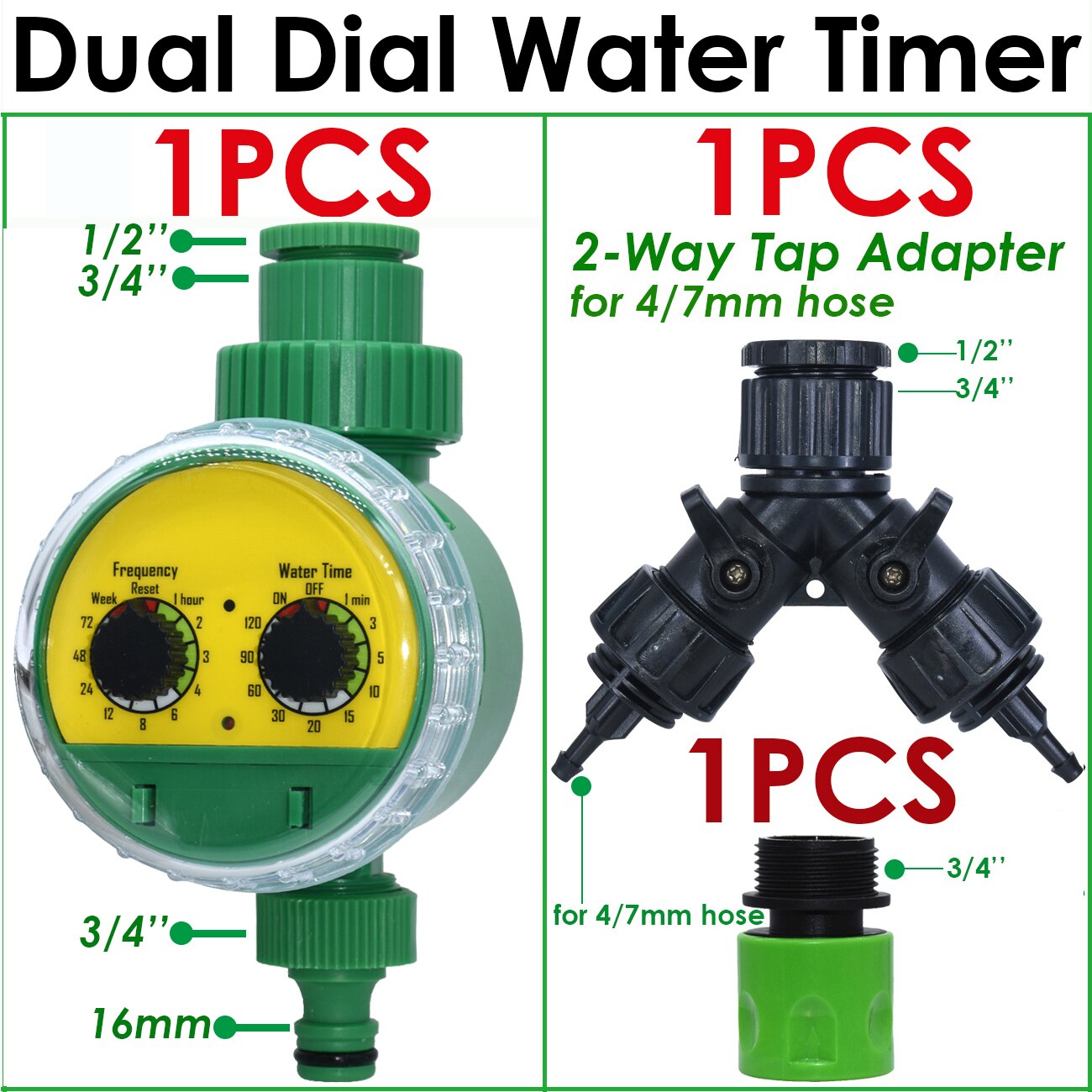 Electronic Irrigation Water Timer Garden Home Indoor Outdoor Timed Controller Automatic Sprinkler Programmable Valve Faucet Hose: Brown