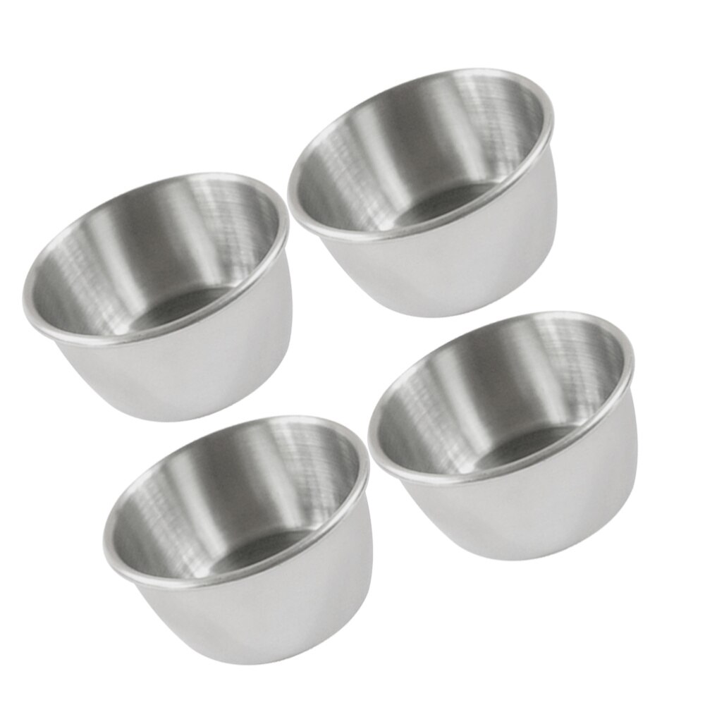 4 pçs de aço inoxidável panela quente mergulhando tigela molho pequeno copo tempero prato prato prato prato aperitivo placas recipiente molho para restaurante