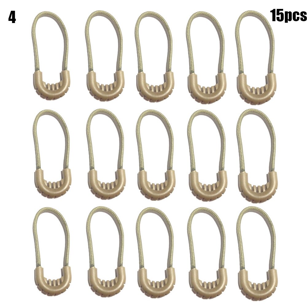 Clothing Bags Clip Buckle Suitcase Tent Backpack Ends Lock Zips Cord Rope Pullers Zip Puller Replacement Zipper Pull: -15pcs style 4