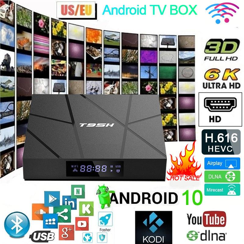 Android 10.0 Smart Tv Box 4Gb Ram 64Gb Rom Allwinnner H616 2.4G Wifi 6K Hd Set top Box Met Afstandsbediening