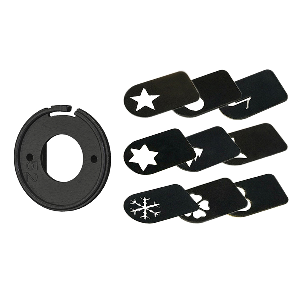 Kit de filtre à effet Bokeh avec couvercle de capuchon d'objectif 82mm 10 en 1 pour scène artistique fête de mariage large Application