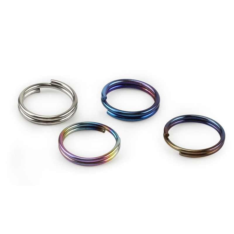 10 pièces/lot titane 10mm/12mm/14mm porte-clés EDC outil extérieur multicolore titane porte-clés
