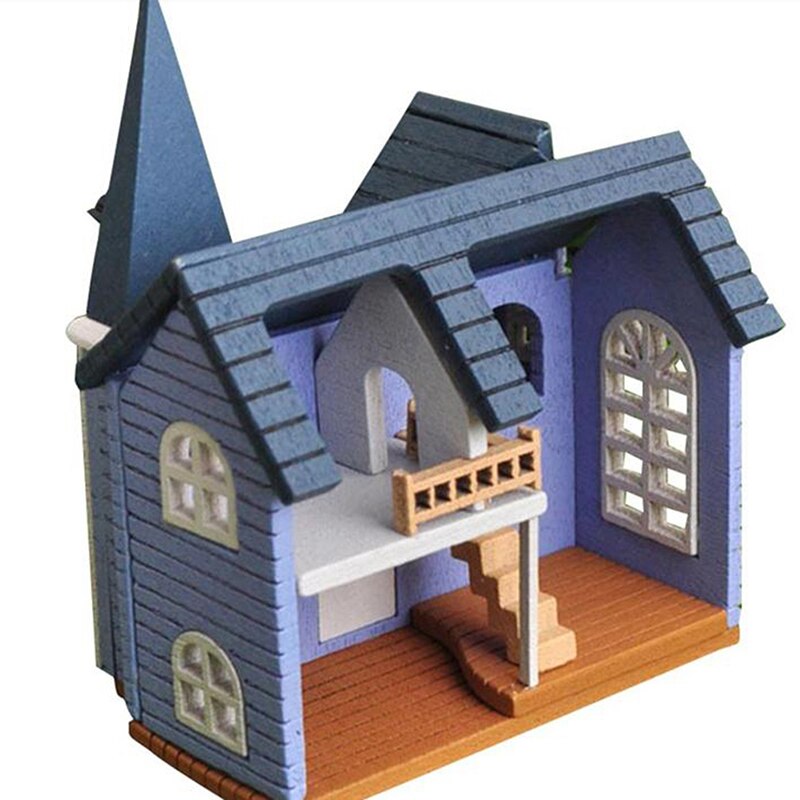 Fairytale Herenhuis Diy Mini 1:12 Houten Poppen Miniatuur Accessoires Handwerk Building Monteren Speelgoed Ambachten Meubels Kits