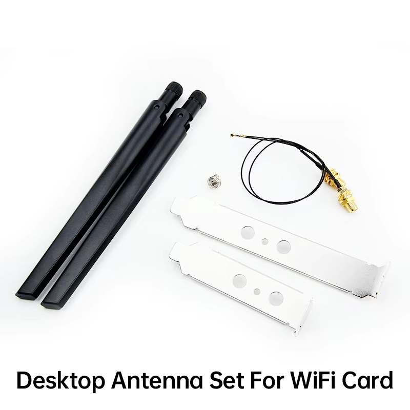 2x6DBi Dual Band 2,4 GHz 5 GHz WiFi Antenne Externe RP-SMA MHF4 Verlängerungskabel Set für M.2 Wifi Karte AX200 AX210 BE200