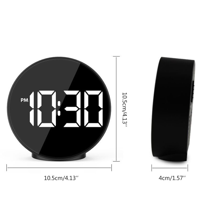 LED Alarm Clock Voice Control Table Wake Up Light Electronic Large Time Temperature Display Home Decor
