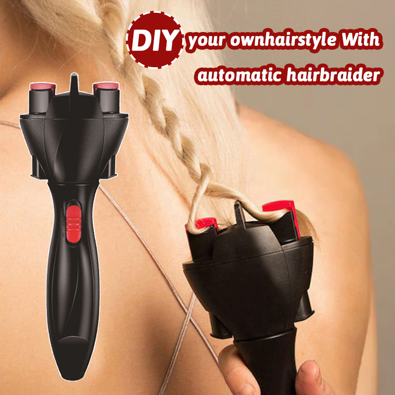360 Degree Rotating Automatic Hair Braider Machine Two Strand Twist Braid Maker Electric Hair Styling Tool for Women Girls