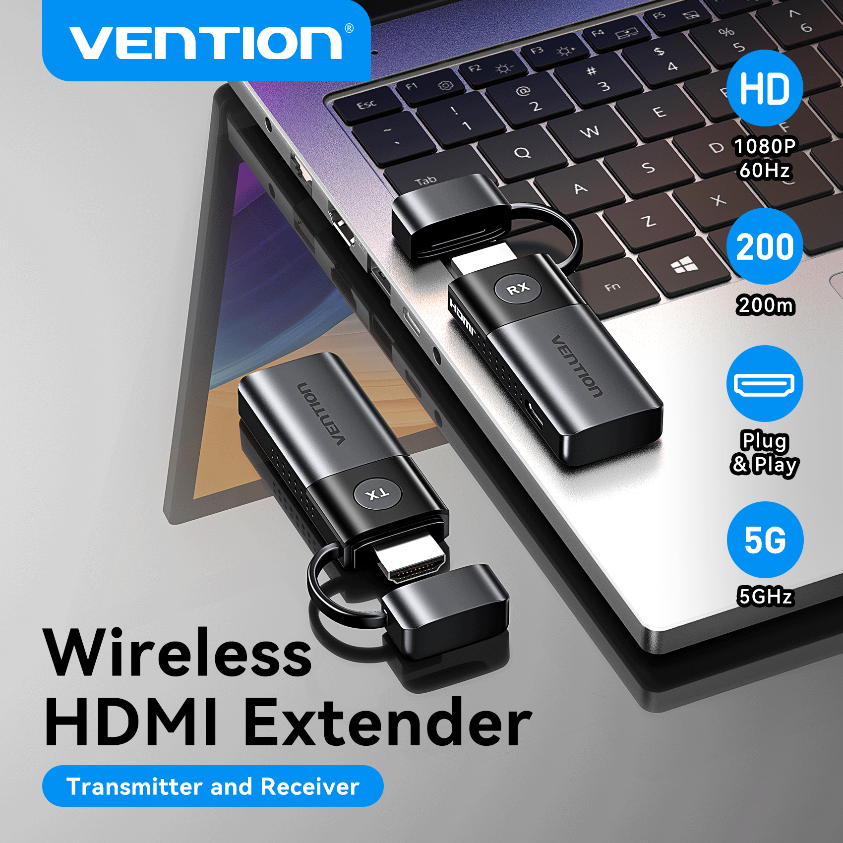 Ventie Draadloze HDMI Video 1080P 50M Zender en Ontvanger Extender kit 5G Adapter Voor PC Camera laptop Naar Projector Monitor