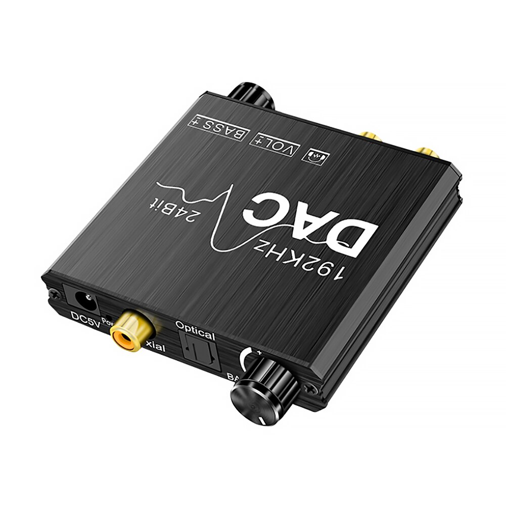 Digitale Audio Analoog Converter 3.5 Jack Rca Dac Headph Versterker Decoder Glasvezel Coaxiale Ondersteuning Volume Bass Aanpassing