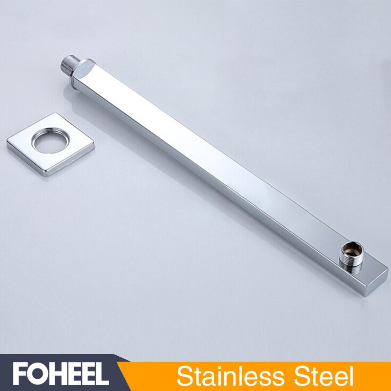 Wall Mounted Copper Shower Extension Arm Square Shower Wall Hanging Bathing Rod Bathroom Concealed Install Shower Arm: Stainless-Steel
