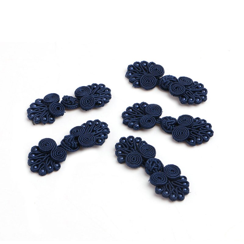 10 paren/pak Kralen Chinese Kikker Sluiting Knoppen Knoop Sluiting Naaien Handgemaakte Craft W215: Dark Blue