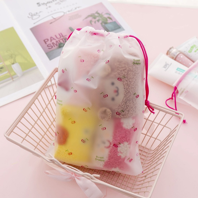 Fresh Cherry Style Transparent Cosmetic Bag Travel Makeup Case Women Make Up Organizer Storage Pouch Toiletry Wash Bath Kit Box