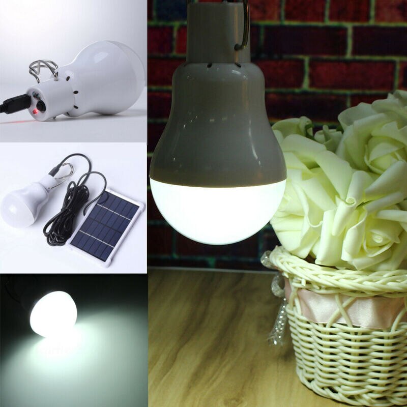Portable LED Solar Lamp Charged Solar Energy Light Panel Powered Emergency Bulb For Outdoor Garden Camping Tent Fishing