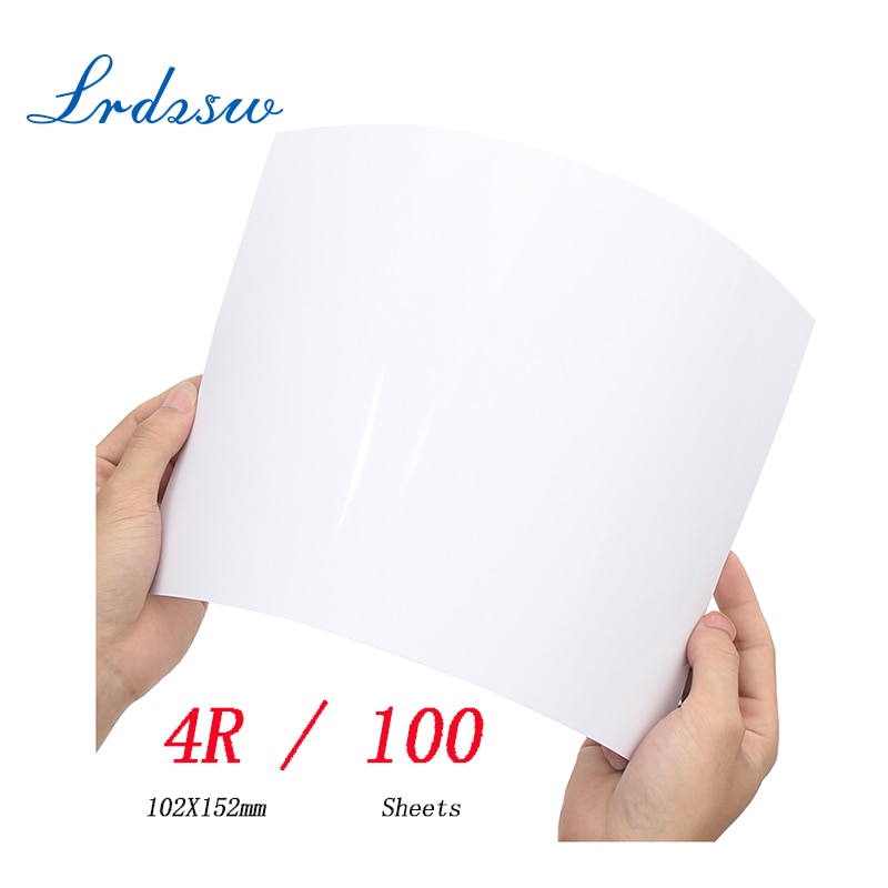 100 Sheets Glossy 4R 6inch 4x6 Photo Paper for Inkjet Printer Paper Imaging Supplies Printing Paper Photographic Color Coated