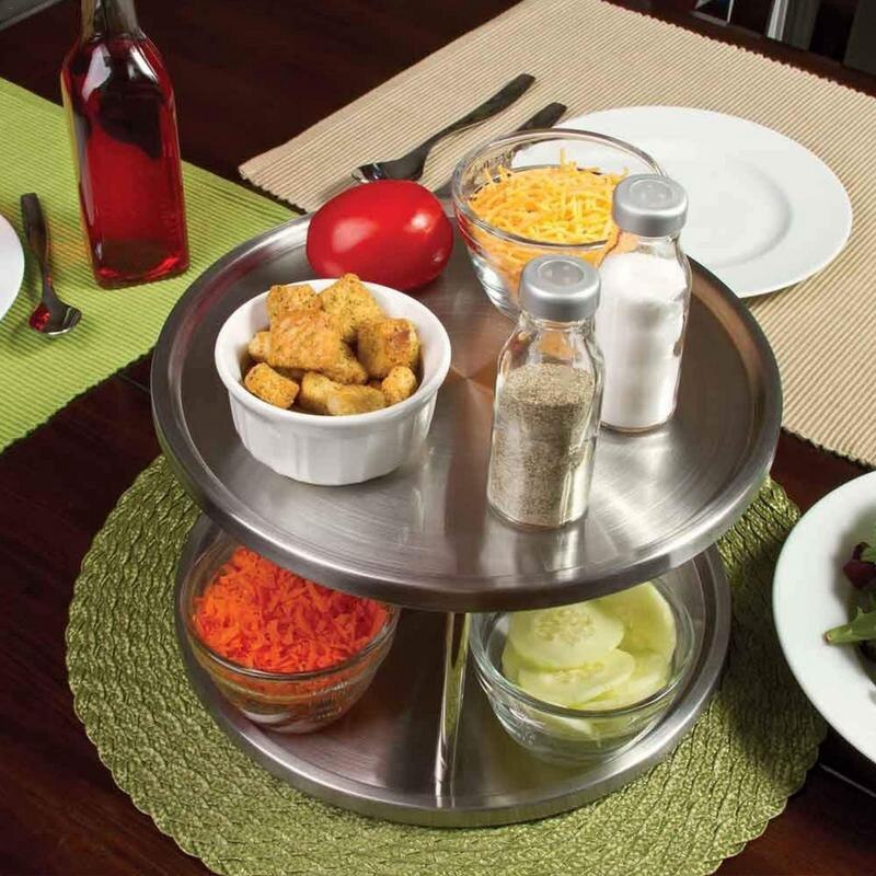 Spice Rack Stainless Steel Organizer Tray 360 Degr... – Grandado