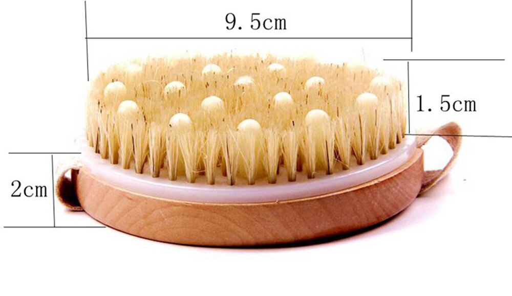 Cepillo de masaje cepillo para celulitis masajeador de espalda de limpieza Premium Cerda Natural de madera de baño ducha cuerpo piel seca, cepillo de Spa #40