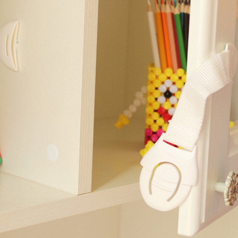 5pcs/set Safety Cloth Belt Lock Protection Door Lock Cabinet Wardrobe Refrigerator Safe For Kid Child Baby Drawer Security