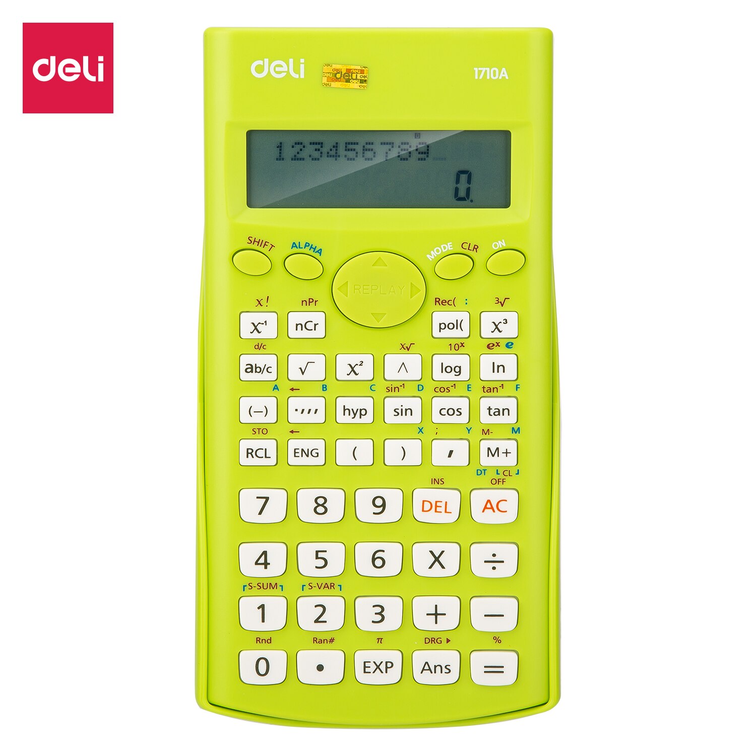 Deli Multi-functional Scientific Calculator Computing Tools for School Office Use Supplies Students Stationery: GREEN