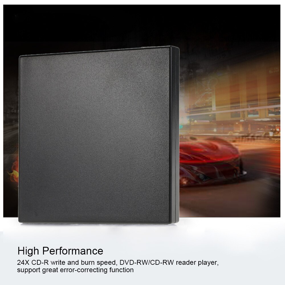 USB 2.0 Portable Slim External DVD-RW/CD-RW Optical Disc Drive Reader Writer Player with Combo CD-RW Burner for Laptop Desktop