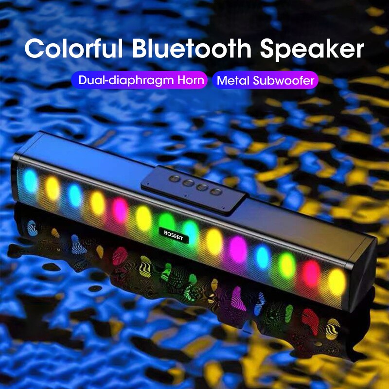 Soundbar Marquee Geluid Tyrant Speaker Kleurrijke Licht Effect Desktop Computer Audio Kleurrijke Subwoofer Bluetooth Speaker