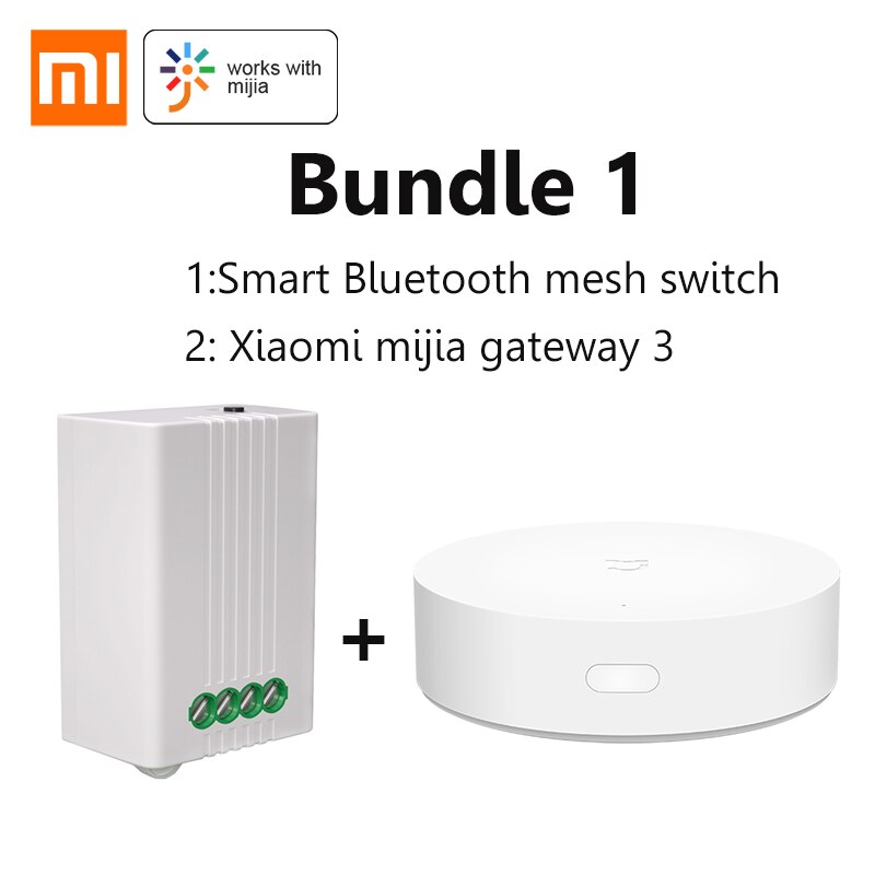 Xiaomi Mijia APP Smart Bluetooth Mesh On-Off device Smart Remote Control Light Switch No Line Modification With Timing Function: Bundle 1