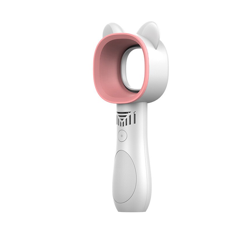 mini vifte uten blader søt katt håndholdte oppladbare usb vifter 2000 mah stum uten vinge til hjemme utendørs ventilator kjøler vifte 8h: Hvit