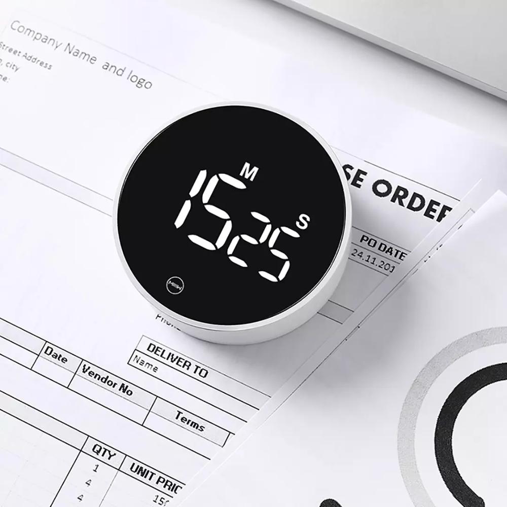 Miiiw Rotating Timer Brightness Adjustable Magnetic LED Digital Display Portable Simple Kitchen Cooking Alarm Clock