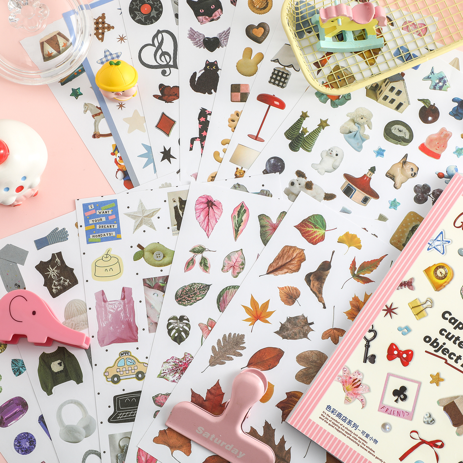 50 Sheets Vintage and Ins Aesthetic Stickers, Decorative Scrapbook Stickers for Journaling, Wrapping, Scrapbooking