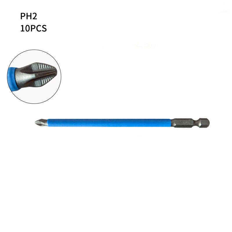10/12 pièces PH1 PH2 PH3 PZ1 PZ2 PZ3 jeu d'embouts de tournevis magnétique 1/4 "tige hexagonale anti-dérapant Phillips accessoires pour outils électriques