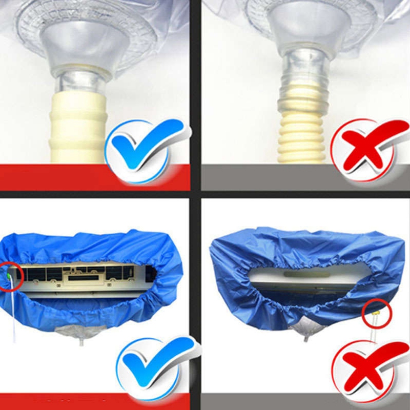 Air Conditioning Cover Washing Wall Mounted Air Conditioner Cleaning Protective Dust Cover Clean Tool Tightening Belt for 1-3P-M