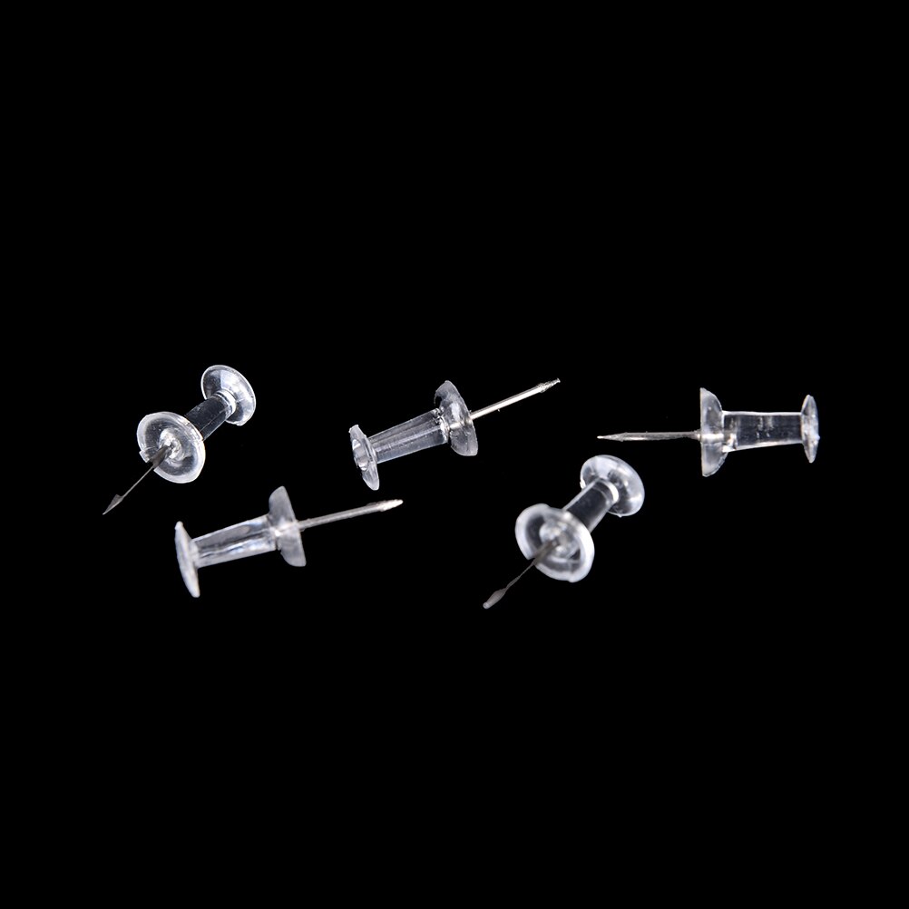 40pcs Clear Assorted Making Thumb Tacks Cork Board Office School Stationery Supplies Transparent Plastic Tacks Push Pins