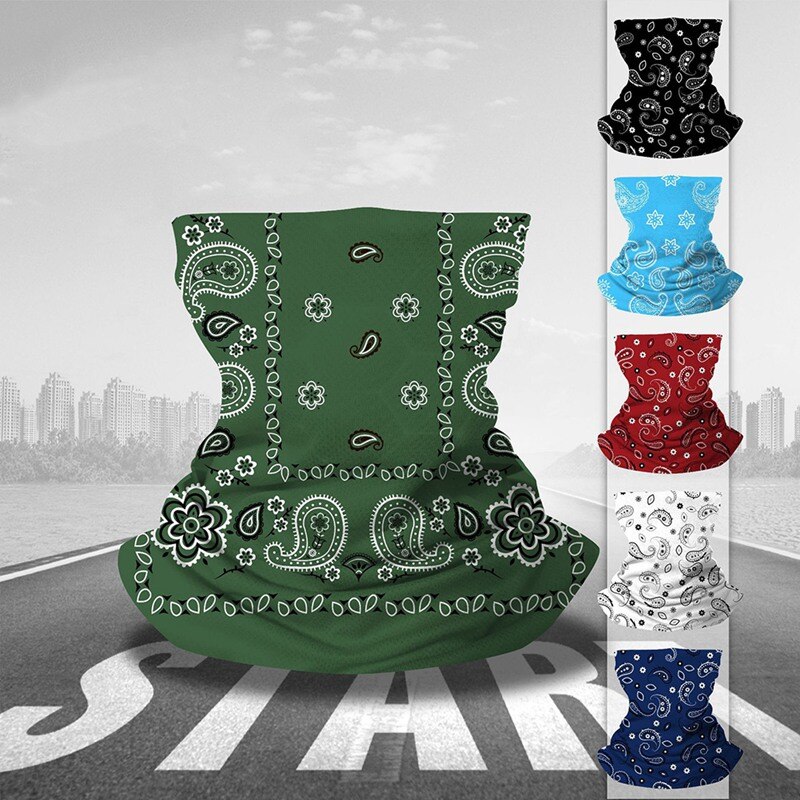 1pc cashew bloemenprint wandelsjaals heren polyester ademende kraag winddicht anti uv nekbedekking gezichtsmasker fietsbandana
