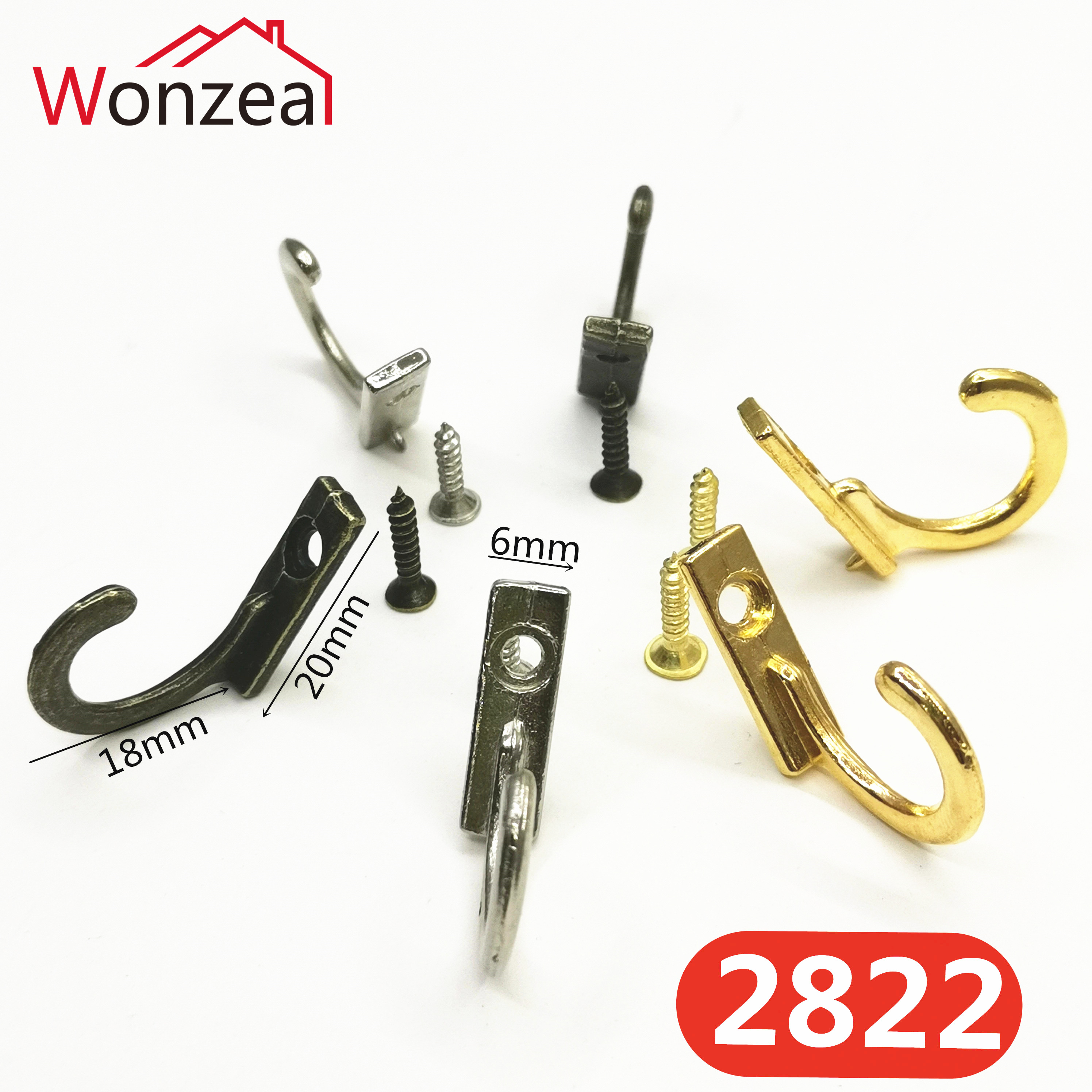 10pcs/lot Bronze Metal door wall hooks hanger Small Antique Hooks Wall Hanger Curved Buckle Horn Lock Clasp Hook For Wooden