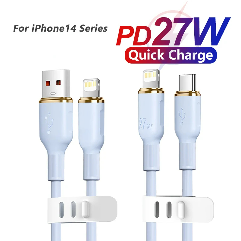 27w pd usb Ladung flüssigkeit silikon kabel für Apfel iphone 14 13 12 11 Profi max schnell ladegerät x xr 7 8 Plus typ c kabel