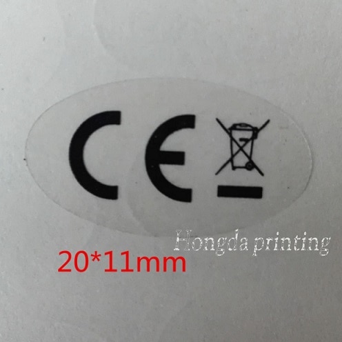 1000 PCS the European CE standard trash can label WEEE recycling symbol transparent PVC stickers labeling CE sticker ellipse